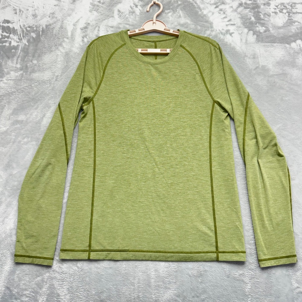 Lululemon Shirt Mens Medium Green Metal Vent Tech Long Sleeve Athletic Workout